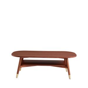 Table basse vintage en bois 120x60 cm bois foncé