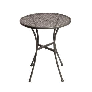 Table bistro ronde grise en acier ajouré 600 mm   bolero