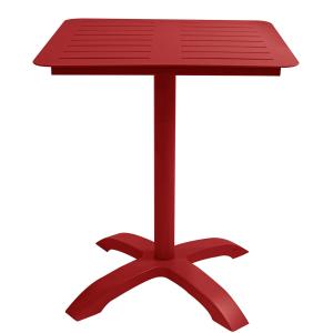 Table bistrot  2 personnes en aluminium 70x70 cm rouge