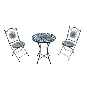 Table bistrot avec 2 chaises, mosaïque, multicolore