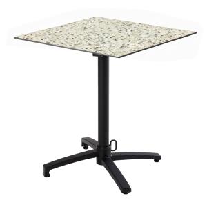 Table bistrot de jardin carrée inclinable 60cm 4 places ter…