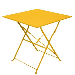 Table bistrot pliante  110x70 cm en acier jaune solaire