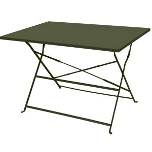 Table bistrot pliante  110x70 cm en acier kaki