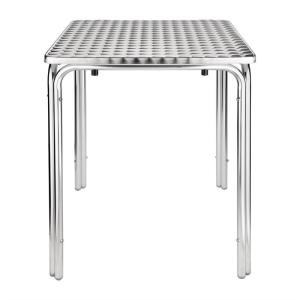 Table carré empilable en inox gris 60x60 cm
