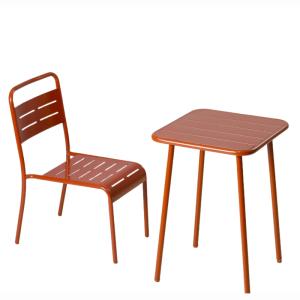 Table carrée 2 places 50x50cm terracotta