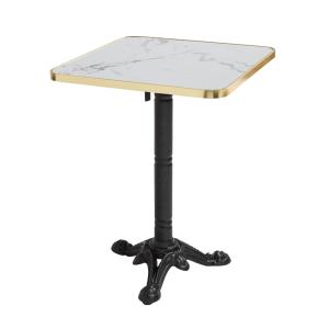 Table carrée 60 cm inclinable plateau marbre blanc/doré et…