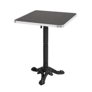 Table carrée 60 cm inclinable plateau noir/argent et pied n…