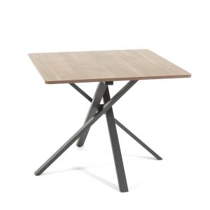 Table carrée 90x90 cm avec pieds en métal et plateau effet…