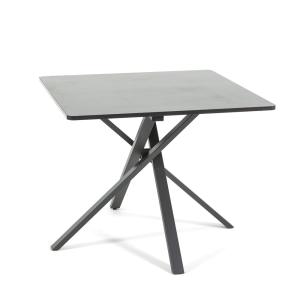 Table carrée 90x90 cm avec pieds en métal et plateau effet…