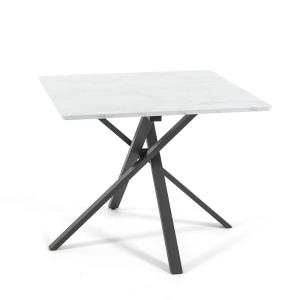 Table carrée 90x90 cm avec pieds en métal et plateau effet…