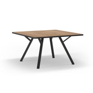 Table carrée avec pieds en métal noir L136 x l136 cm