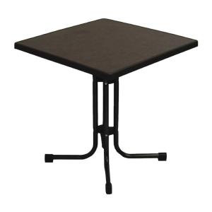 Table carrée de patio en acier noir 70x70 cm