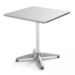 Table carrée en aluminium gris