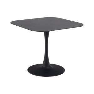 Table carrée en céramique et pied tulipe en métal L90