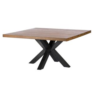 Table carrée en chêne massif brun avec pied mikado métal L1…