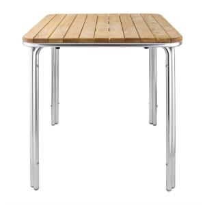 Table carrée en frêne et aluminium 700 mm   bolero