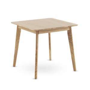 Table carrée, pieds en hévéa et plateau plaqué en chêne 80x…