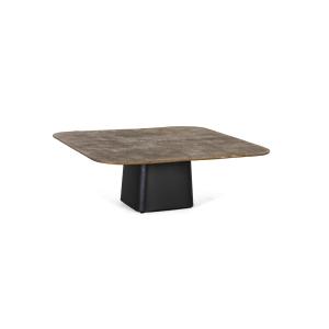 Table centrale avec base en fer et plateau en aluminium