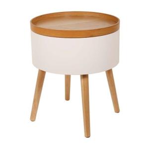 Table coffre plateau bois igor blanc