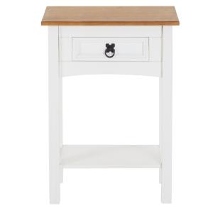 Table console 1 tiroir 1 étagère en bois passif, blanc/brun…