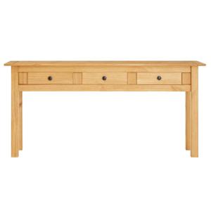 Table console 3 tiroirs en bois massif, coloris naturel