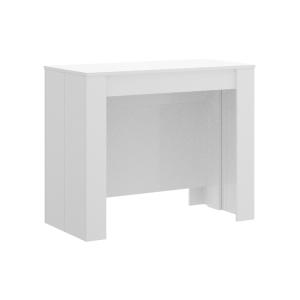 Table console à rallonge effet bois blanc 118x90 cm