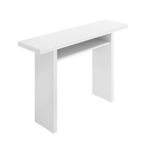 Table console à rallonge effet bois blanc 120x66 cm