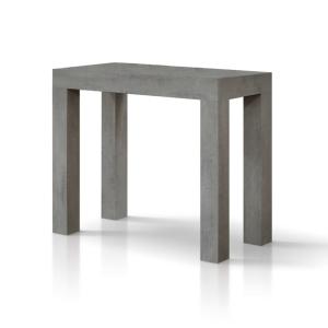 Table console à rallonge effet gris ciment 90×45 cm - 90×30…