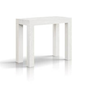 Table console à rallonge finition frêne blanc 90×45 cm - 90…