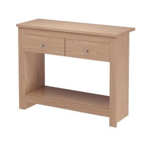 Table console avec 2 tiroirs en effet chêne