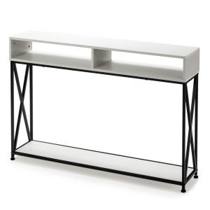 Table console blanche de style industriel 120x23x79 cm