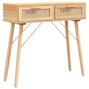 Table console bois massif pin /rotin naturel Marron 80x30x7…