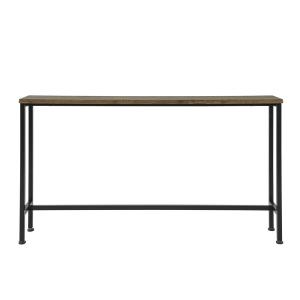 Table console cadre en métal noir et effet bois
