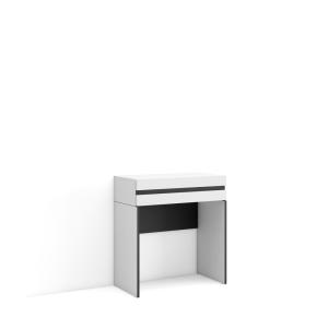 Table console d´entrée effet bois blanc 70x35x75cm