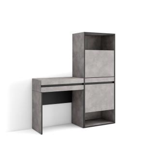 Table console d´entrée effet bois ciment 130x35x145cm