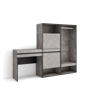 Table Console d´Entrée effet bois ciment 190x35x145cm