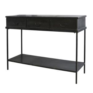 Table console desserte en fer noir antique 123 x 41 x 91 cm