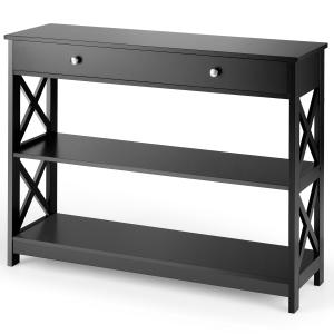 Table console moderne triple noire