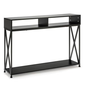 Table console noire de style industriel 120x23x79 cm