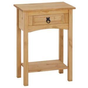 Table d'appoint 1 tiroir 1 étagère en bois massif, coloris…