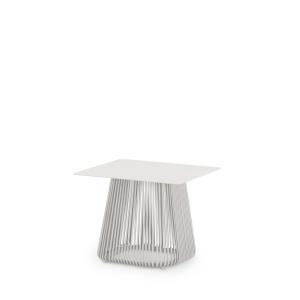 Table d'appoint 60x60 en aluminium beige
