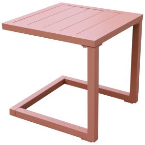 Table d'appoint carrée en aluminium terracotta