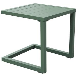 Table d'appoint carrée en aluminium vert sauge