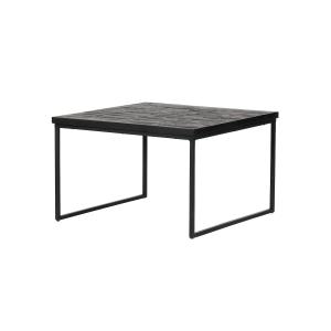 Table d'appoint carrée en bois et métal noir