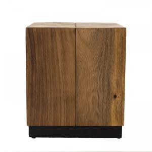 Table d'appoint carrée en bois Suar piètement noir L38