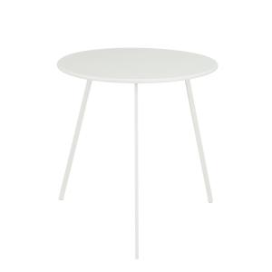 Table d'appoint d'extérieur en métal blanc H50