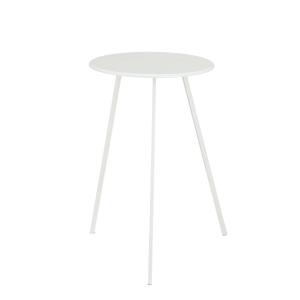 Table d'appoint d'extérieur en métal blanc H58