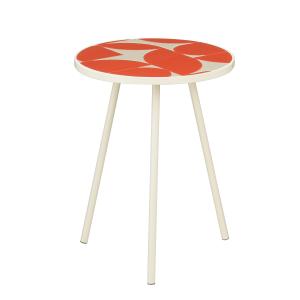 Table d'appoint d'extérieur en métal rouge H51