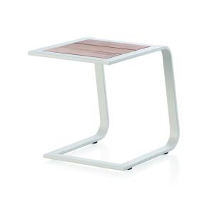 Table d'appoint de chaise longue en aluminium blanc