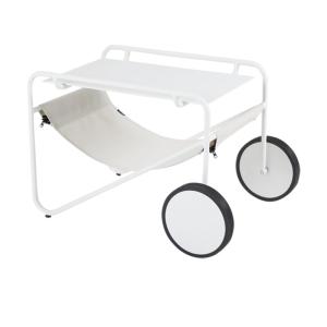 Table d'appoint de jardin en aluminium blanc